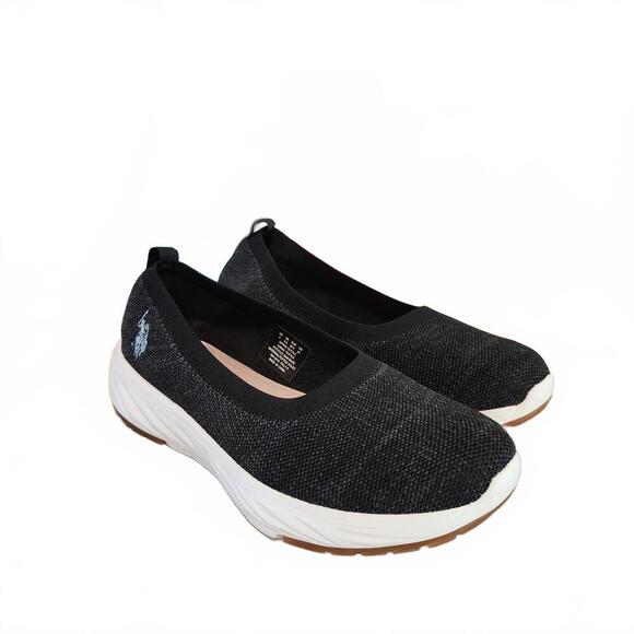 US Polo Assn. Women's Slip-On Sneakers - Stylish Comfort in Black - Picture 1 of 8